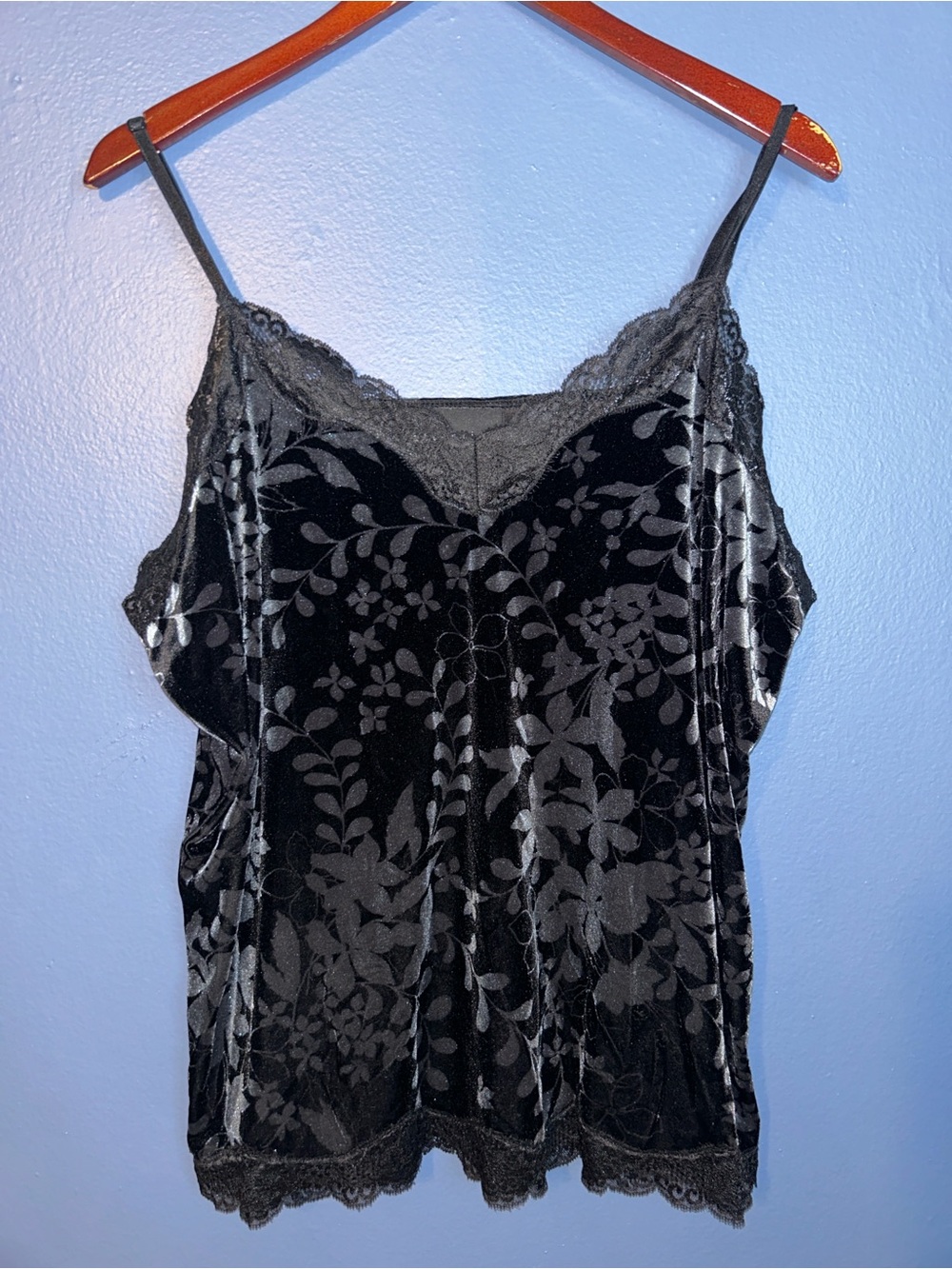 Attention Whimsigoth Velvet Babydoll Cami Top Lace Vamp Dark Layering Staple